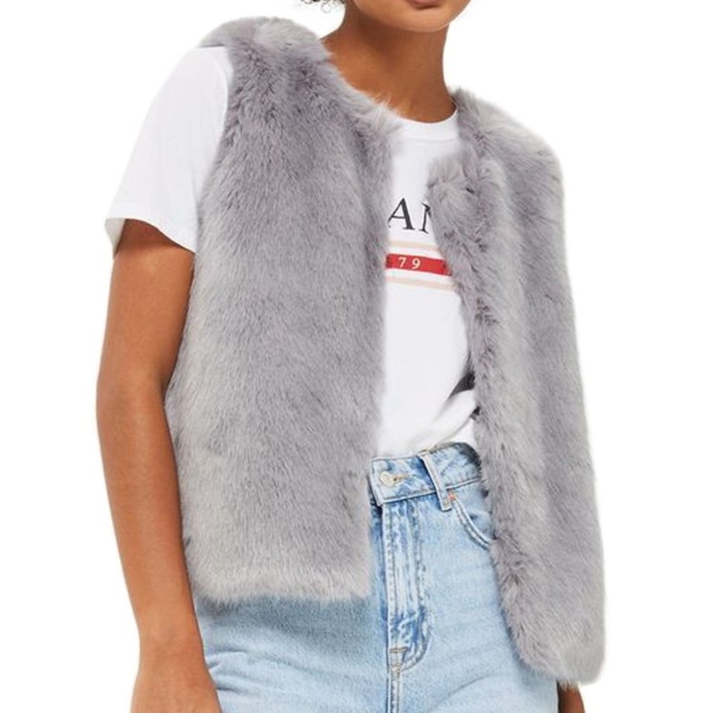 TOPSHOP Clair Faux Fur Vest